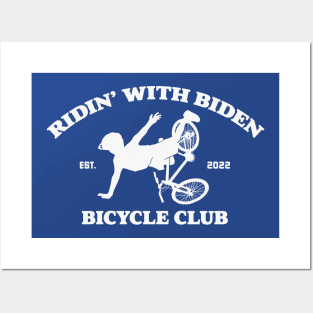 Ridin with Biden Bicycle Club // Funny Biden Bike Fall Posters and Art